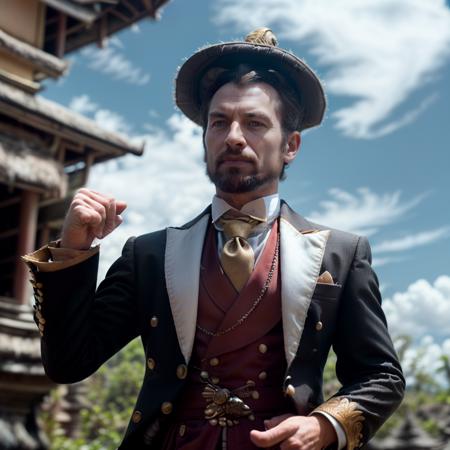 ultracorpsactionman person, still film, professional photography, high resolution, 4k, photo by Sacha Goldberger,  <lora:ultracorpsactionman_44100:1>  <lora:BaliPunkAI:1>