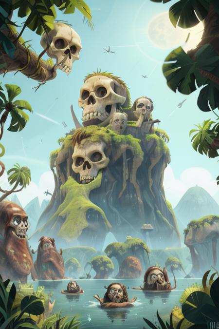 skull island, <lora:COOLKIDS_MERGE_V2.5:1>