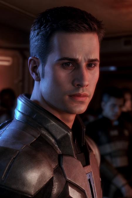 fpj, photo of a man in n7armor, sh3p4rd, neon lights, red theme, nightclub, bar, red glow <lora:sh3p4rd:0.4> <lora:fpj-000002:0.85>