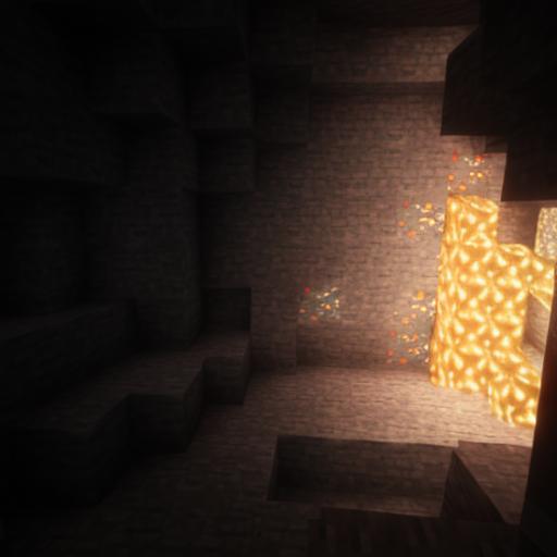 herobrine, cave, (fog:0.9), shader