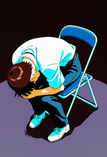 Shinji In A Chair - Meme