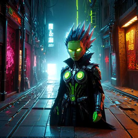 score_9, score_8_up, score_7_up, score_6_up, realistic, colorful, cinematic lighting, dark, , incredibly absurdres, BREAK  solo, DemonEngin3, street punk , beaten cloak, science fiction, cyborg,parts made of lego, humanoid punk, science fiction, punk leaning on a wall in a dark neon alley,  evi@decrepPunk, ,  sinozick, ultra-detailed, intricate details, high quality, best lighting ,