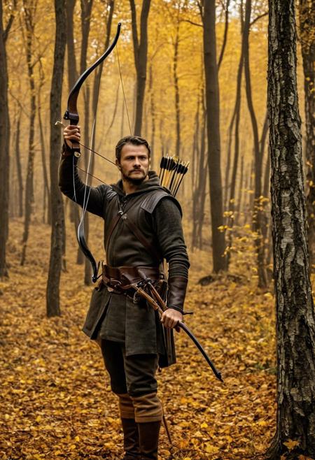 (hunting_recurve_bow:1.6), (composite_limbs:1.5) from horn and wood, (animal_skin_grip:1.4), (fletched_arrows:1.3) with obsidian_heads, (forester:1.4) in leather_armor stalking deer, (autumn_forest:1.5) with golden_leaves, soft_natural_lighting, ultra_detailed_textures, 8k, historical_reference, by Piotr Jabłoński