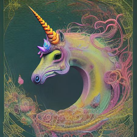 circular design, vector art, (pastel full-bleed illustration of dark plague unicorn as bored as bored can be); character design by Beksinski, Caravaggio, Max Ernst, Charles Vess; simple line art, flat illustration, digital print, radiant; art inspired by Dan Mumford, Rutkowski, Roy Lichtenshtein, Ismail Inceoglu; mixed media, gouache, 128k, cinema 4d, uhd, hd hdr, microfilm, polaroid, loose gestures, inkpunk, CGSociety, solarpunk, crispy quality, sharp, bright, volumetric lighting, intricate, ample negative white space, doodle, zendoodle, Louis Rhead, as a logo,  <lora:VectorUnicorns-04:1>