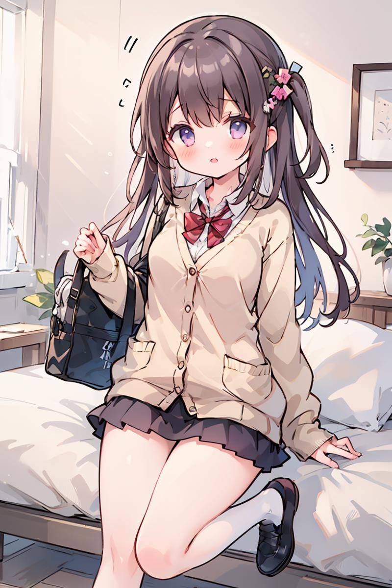 cardigan + micro miniskirt uniform image by MarkWar