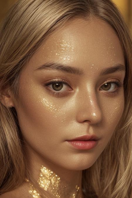 a superb woman's face made entirely of gold, high detail, hard shadows,  <lora:more_details:0.8>