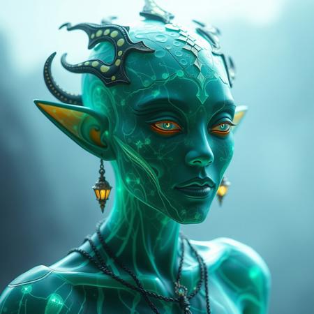 Masterpiece, a bioluminescence translucent kyawthuite/humanoid, 32k, 16k, 8k, cinematic art,