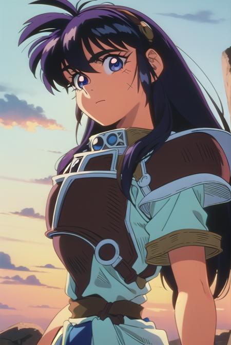 ihrie, <lyco:ihrie-lyco-nochekaiser:1>,
ihrie, long hair, blue eyes, black hair, (retro artstyle:1.5), (1990s \(style\):1.5),
BREAK gloves, short sleeves, fingerless gloves, armor, shoulder armor, brown gloves, pauldrons, breastplate, red armor,
BREAK looking at viewer,
BREAK outdoors,
BREAK <lyco:GoodHands-beta2:1>, (masterpiece:1.2), best quality, high resolution, unity 8k wallpaper, (illustration:0.8), (beautiful detailed eyes:1.6), extremely detailed face, perfect lighting, extremely detailed CG, (perfect hands, perfect anatomy),