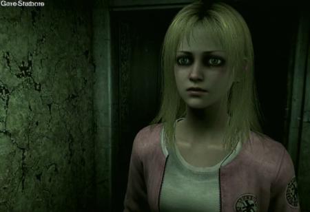 white skin girl, thin, oval face, green eyes, almond eyes, straight nose, blonde hair, long hair, straight hair,   horror pink style, 3d model, horror protagonist,female, PS2, PlayStation japan horror, low quality, silent Hill 2, Resident Evil, octane render,detailed, volumetric, dramatic lighting, eerie, dark, spooky, suspenseful, grim, detailed, distressed, edgy, rock and roll vibe, dark, mysterious, haunting, dramatic, ornate, PlayStation 2 graphics, PlayStation 1