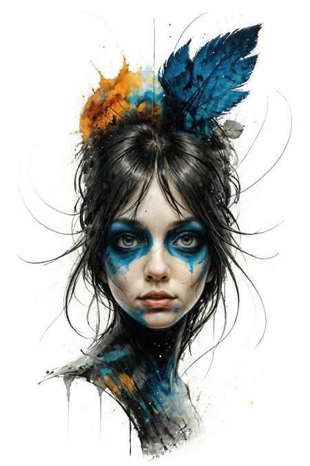 mysterious silhouette dust woman, by Minjae Lee, Carne Griffiths, Emily Kell, Steve McCurry, Geoffroy Thoorens, Aaron Horkey, Jordan Grimmer, Greg Rutkowski, amazing depth, double exposure, surreal, geometric patterns, intricately detailed, bokeh,  perfect balanced, deep fine borders, artistic photorealism , smooth,  great masterwork by head of prompt engineering   <lora:add-detail-xl:2>  <lora:xl_shuimo:0.7> ink wash painting <lora:Cute_Drawing:0.55>  <lora:hyperkraximalism_v1-1:0.25>