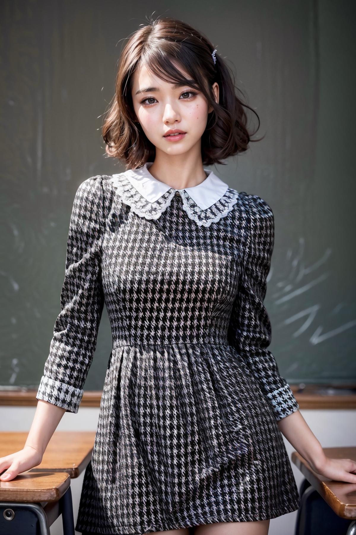 Dark Houndstooth Dress image by feetie