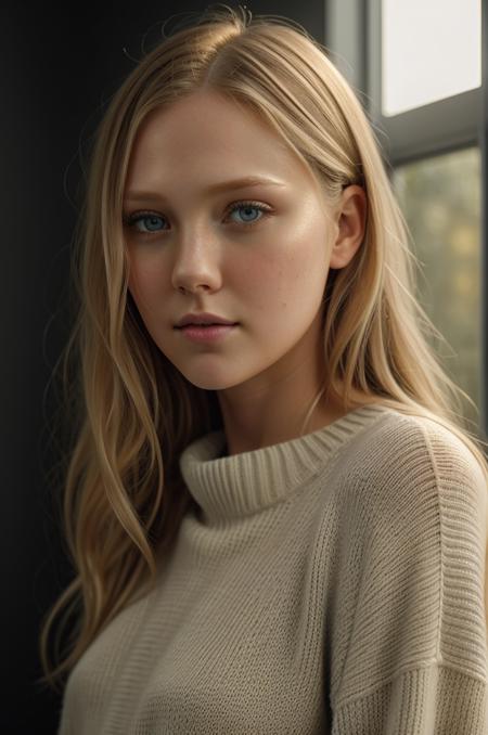 l1lyrader, wearing a (gray sweater:1.2), head and shoulder portrait of an model, beautiful airbrush concept art by Artgerm, wlop and Dan Mumford, luminescent glowing skin. Hyperrealistic photgraph taken on a Hasselbad X2D-100C 80mm F12 ISO1000 . Smooth. 100 Megapixels. golden hazy sunlight rays streaming through hair, facial lighting, heavenly sunshine beams, divine bright soft focus, 32K UHD OLED, fill lighting, (epiCRealism)