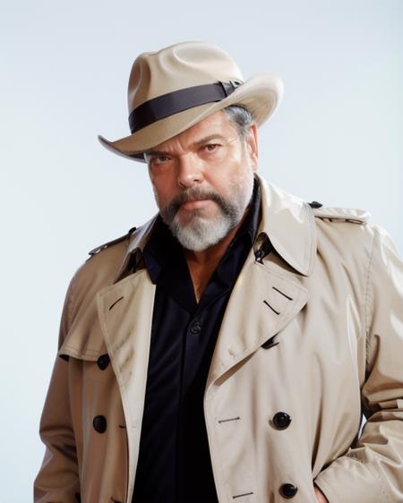 (ow1), headshot, man, solo, in detective trenchcoat and fedora, full body, full body shot, white background, no background, PNG, natural lighting, no shadows, ultra detailed, hyperrealistic, 80mm, 4k, 8k, 8k realistic, sharp focus, intricate, high resolution    <lora:OrsonWelles-10:01>