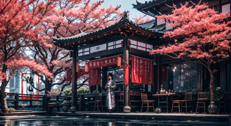 masterpiece, best quality, 8k,
1girl, upper body
cherry blossomseast asian architecturepetalspotted plantreflectionred flowerwater
chinese clotheswide shotautumn leaves
<lora:indoor_20230827164629:0.8>