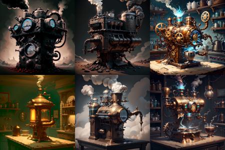 <lyco:SteamPunkBundle2v:0.9>  ManyGaugesAI ,CoalPunkAI 
coffee machine 
, detailed, intricate