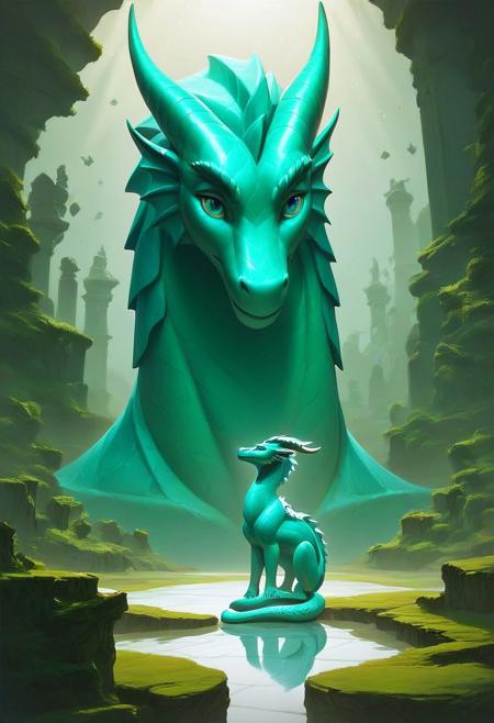 score_9, score_8_up, score_7_up, green sapphire crystal statue of a dragon, green stone, Ultrarealistic, sharp focus, dynamic lighting. play of light, reflection, refraction, Ultra detailed, malachite_style, A fire dragon made of malachite in Antarctica,