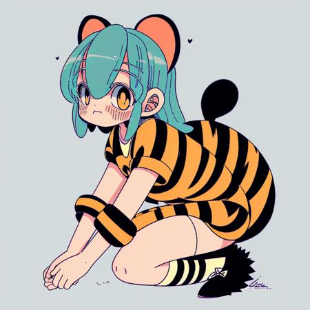 tiger girl, kaneko  <lora:BeCute:0.75>, illustration,  high quality, high resolution, BeCute