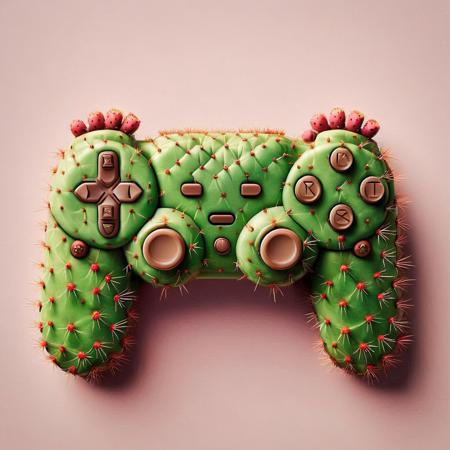 Video game controller with cactus buttons