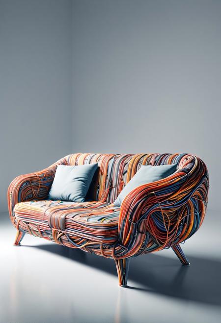 a couch made of mad-cable