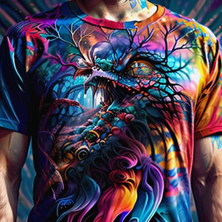 psychedelic, t-shirt, photo, detailed, 8k, <lora:psychedelic_portrait:1>