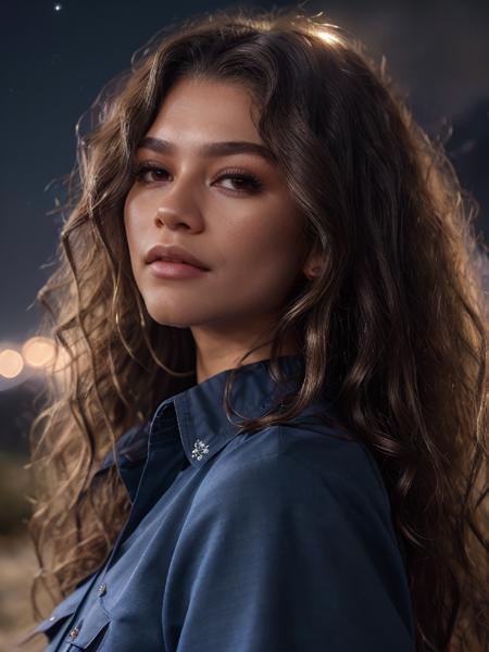 znd,long straight hair,(close-up),park,(wearing supergirl costume),night,dof,volumetric lighting,masterpiece,extremely detailed,cinematic