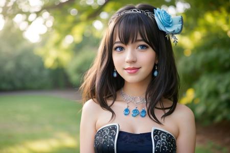 photograph of a cute girl, idolmaster cinderella girls, (blue eyes:1.3), blush, pale skin,<lora:sagisawa_fumika_v1:0.8>,
ccfumika, idolmaster, long hair, tiara, hair ornament, hair flower, earrings, necklace, bare shoulders, cleavage, large breasts, black dress, strapless dress, black gloves,
innocent, smile,
Porta 160 color, shot on ARRI ALEXA 65, bokeh, sharp focus on subject,