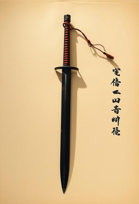 A scroll painting of a sword lying beside a calligraphy brush, both casting long, symbolic shadows, classical ink realism, warrior philosophy, expressive brushwork, dynamic composition, minimalistic strength, disciplined aesthetics, symbolic animals, spiritual motion, traditional Chinese and Japanese influences, moral clarity, gestural precision, dramatic contrast, meditative visual storytelling