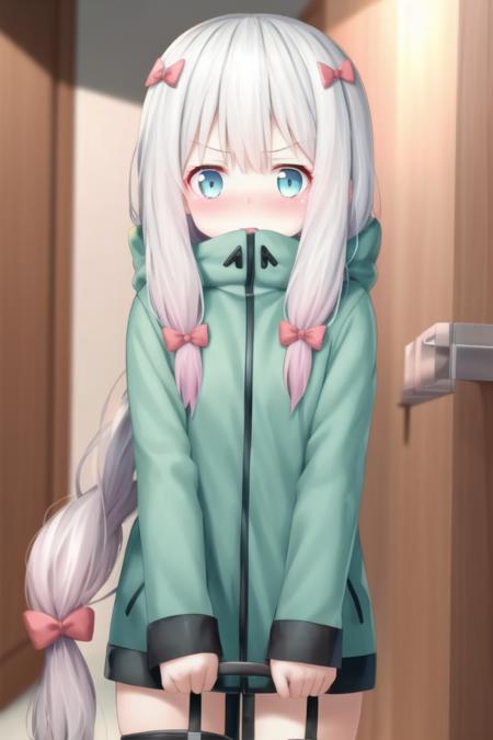 1girl, jacket, <lyco:izumi sagiri-step00001200:1.0> izumi sagiri, (angry, disgust:0.9), blush, embarrassed, 
<lyco:artist1:1.3>