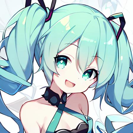 1girl,hatsune miku,avatar,twintails,laughing,aqua eyes,facial,face,anime,outline,looking at viewer,arms behind back
 <lora:quan-style-v2-000020:1>