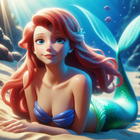 xarielx, blue eyes, red hair, long hair, breasts underwater, monster girl, mermaid