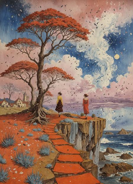 painting, aesthetic of surrealism with solitude atmosphere,
stunning details
