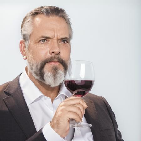 (ow1), headshot, man, solo, holding up a large glass of wine at a fancy restaurant, full body, full body shot, white background, no background, PNG, natural lighting, no shadows, ultra detailed, hyperrealistic, 80mm, 4k, 8k, 8k realistic, sharp focus, intricate, high resolution    <lora:OrsonWelles-10:01>