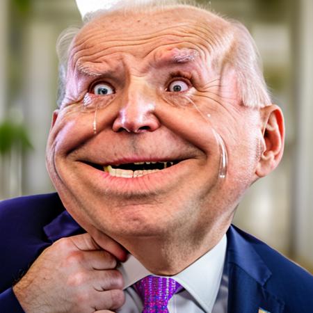 RAW photo, huge chins, small eyes , solo, upper body of joe biden in f0r3v3r face, ((tears, wearing suit))<lora:f0r3v3r-v2-000055:0.9>, 8k uhd, dslr, high quality, film grain, Fujifilm XT3, simple background