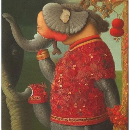 arcimboldo-style, elephant