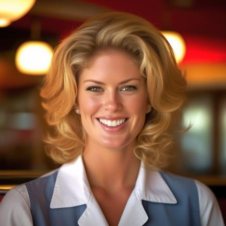 <lora:rachelhunter_v4:.99> contrasts<lora:offset_0.2:.5> rachelhunter, portrait photo of a woman, smiling, welcoming, working as a waitress in a diner, 4k textures, soft cinematic light, adobe lightroom, photolab, hdr, intricate, elegant, highly detailed, sharp focus, ((((cinematic look)))), soothing tones, insane details, intricate details, hyperdetailed, low contrast, soft cinematic light, exposure blend, hdr,