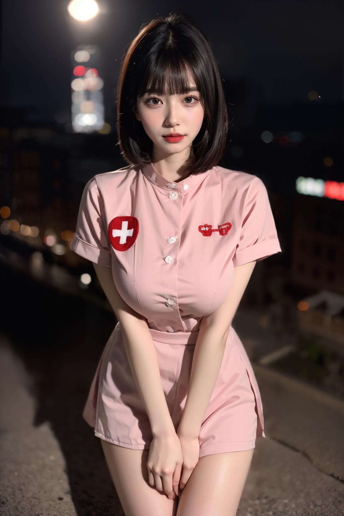 明月的服装  粉色性感护士服| Pink sexy nurse gown image by CMMY