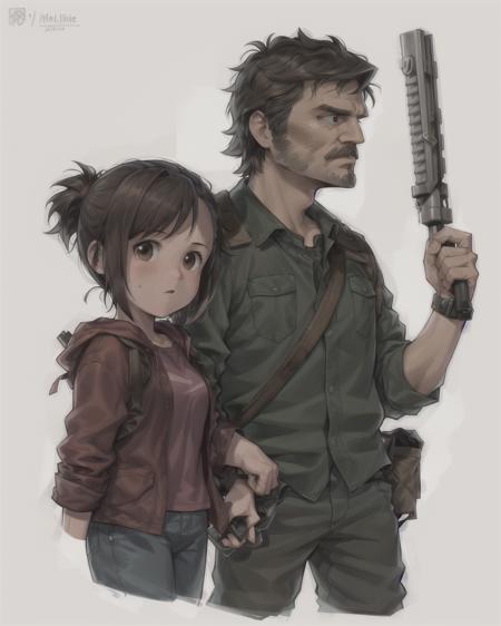 TheLastOfUs <lora:TheLastOfUs-000001:0.7> illustration cartoon of  a joel 1man and a 1girl ellie  <lora:ICTStyle_10mb:0.7> ICTStyle