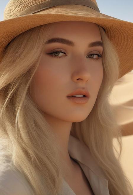 a sexy woman is doing modeling work in the oasis, 8K, realistic, masterpiece,