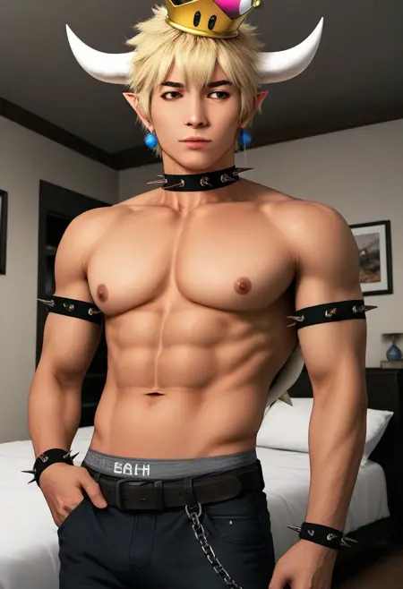 Bowsette from Mario (Male Genderbend Cosplaying ver.)