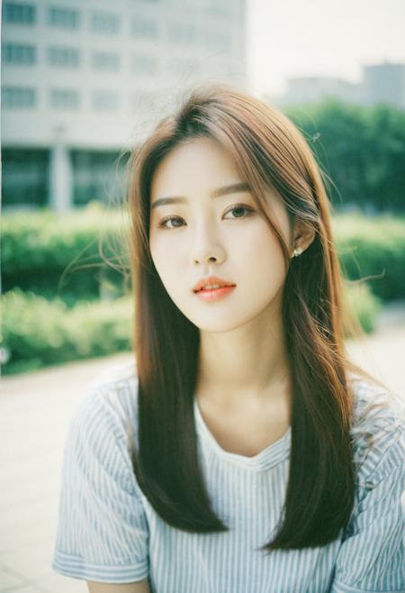 raw photo, 1girl, 25 y.o. , korean style, griny photo, analogue photo