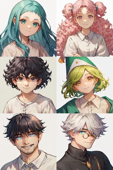 (PonyXL) Witch Hat Atelier Main Characters 6 in 1 | とんがり帽子のアトリエ | 尖帽子的魔法工坊 主要角色