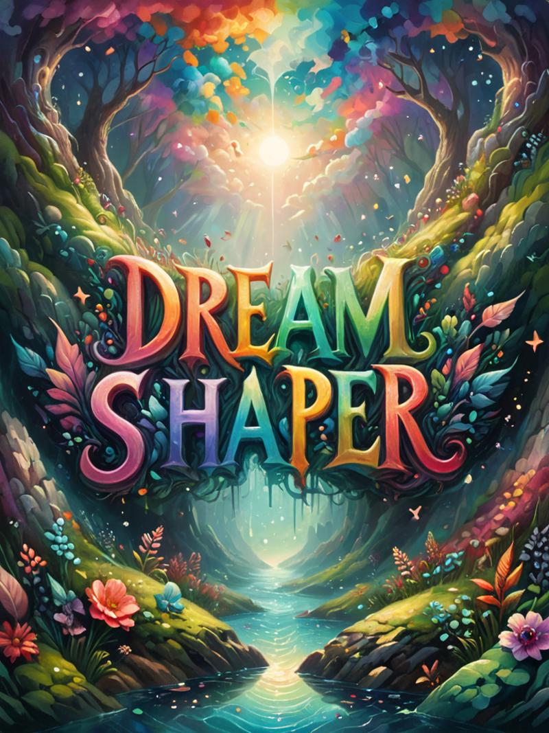 Dream Shaper - A Colorful, Fantasy Art Book Cover with a Tree and Stars
