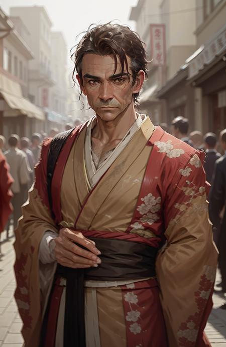 //That totally not racist time when Bond became a //Japanese man in Your Only Live Twice
award winning portrait photo of a man SirSean, <lora:sirsean:1> wearing a (kimono:1.2), in a Japanese street, sharp focus, digital painting, concept art, smooth, sharp focus, rule of thirds, dark fantasy,intricate details, medium shot, (shallow depth of field:1.3)