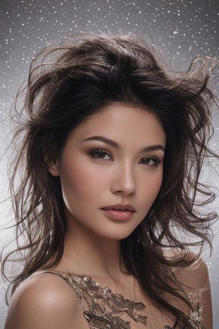 Beauty Photography: Focuses on well-lit, flawless skin and often used in beauty and cosmetics advertisements.<"shooting under very dark condition":1.8> with high iso, film, high key