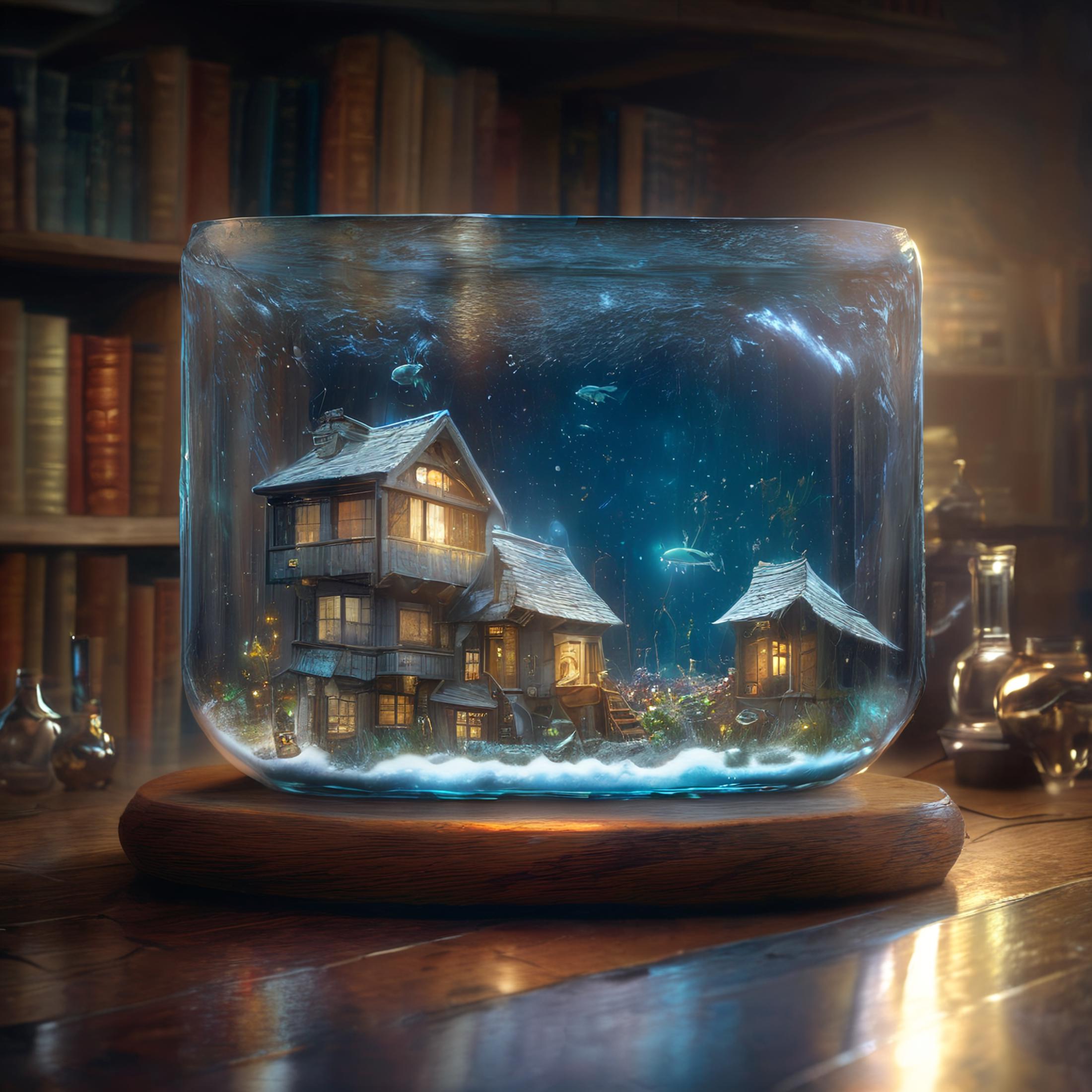 A model house in a fishbowl.