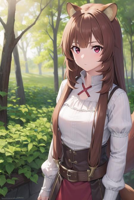 raphtalia, <lora:raphtalia-lora-nochekaiser:1>,
raphtalia, animal ears, brown hair, long hair, raccoon ears, raccoon girl, raccoon tail, (red eyes:1.5), tail,
BREAK arm garter, belt, brown belt, brown dress, dress, juliet sleeves, long sleeves, puffy sleeves, short dress,
BREAK looking at viewer,
BREAK outdoors, forest, nature, sun, sky, (cowboy shot:1.5),
BREAK <lyco:GoodHands-beta2:1>, (masterpiece:1.2), best quality, high resolution, unity 8k wallpaper, (illustration:0.8), (beautiful detailed eyes:1.6), extremely detailed face, perfect lighting, extremely detailed CG, (perfect hands, perfect anatomy),