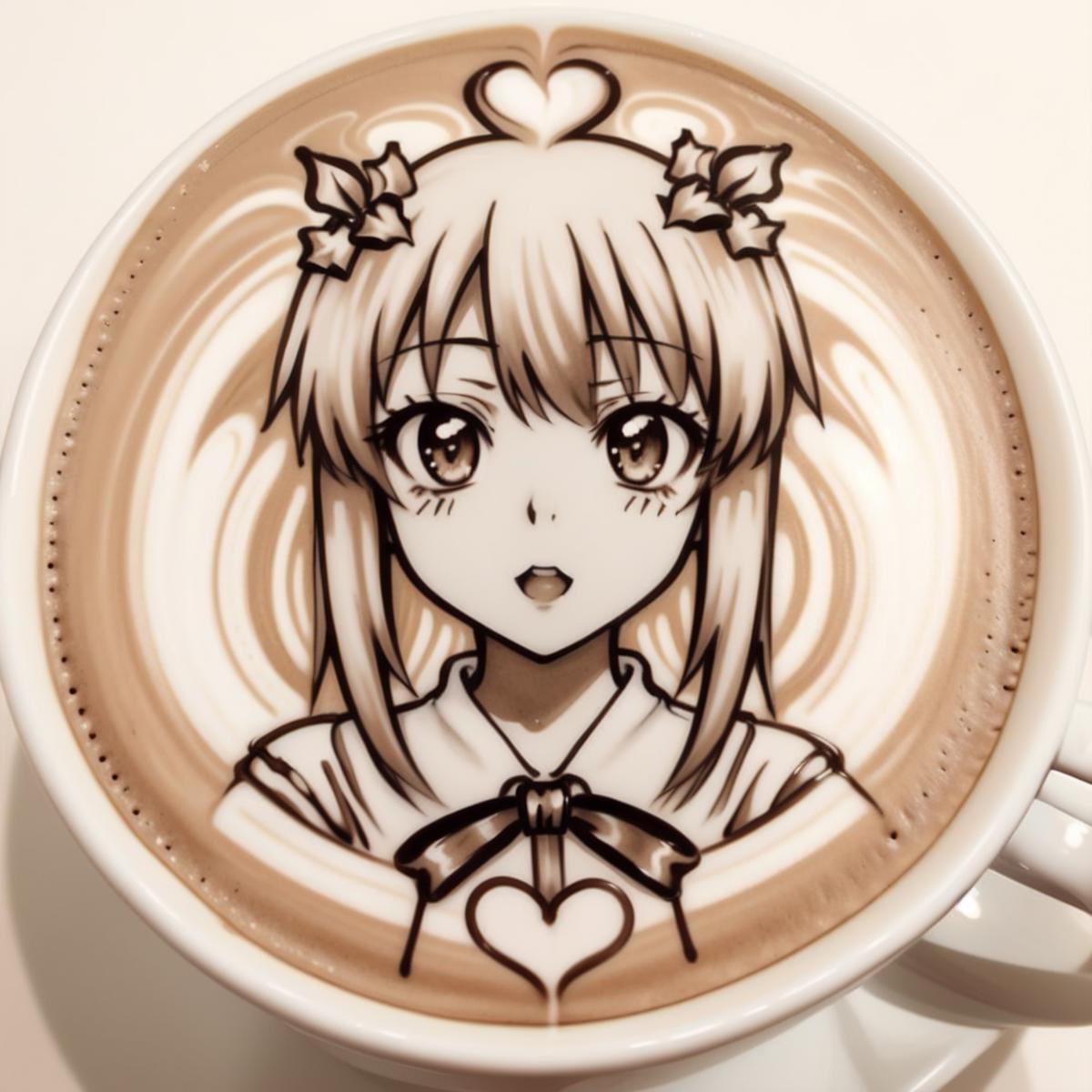 anime character latte art image by Liquidn2