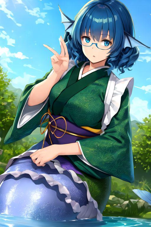 wakasagihime (touhou) 若鹭姬 东方project image by TK31