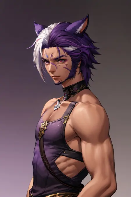 Face 2 Male Miqo RE:MIX Pony/Flux/XL/1.5 - SD15
