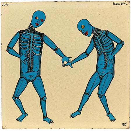 art brut, entartete kunst, outsider art, album cover titled: Human Dancing Music